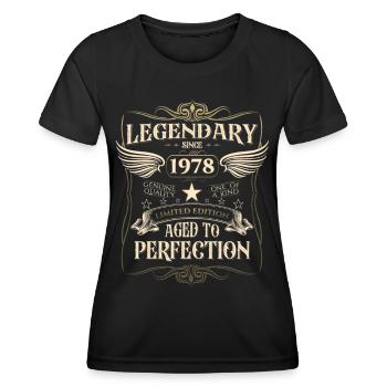 Legendär seit 1978 44. Geburtstag Geschenk Awesome - Frauen Funktions-T-Shirt - Schwarz - Vorne - AI Model Female 172 light (172cm)