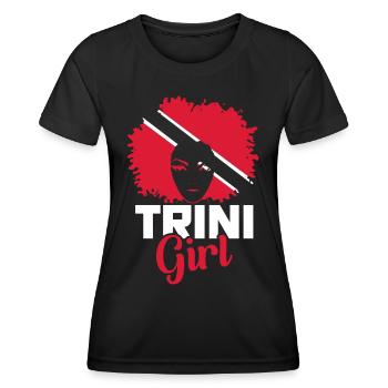 Trinité-et-Tobago Fille - T-shirt sport Femme - noir - Devant - AI Model Female 172 light (172cm)