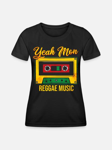 Reggae Musik Jamaika - Frauen Funktions-T-Shirt - Schwarz
