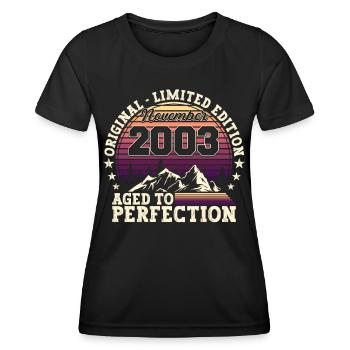 November vintage 2003 - 19th birthday gift - Women's Functional T-Shirt - black - Front - AI Model Female 172 light (172cm)