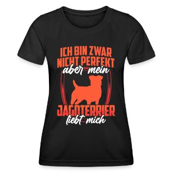 Jagdterrier liebt mich Deutscher Jagdterrier - Frauen Funktions-T-Shirt - Schwarz - Vorne - AI Model Female 172 light (172cm)