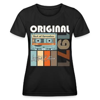 Novembre né en 1971 51e cadeau d'anniversaire - T-shirt sport Femme - noir - Devant - AI Model Female 172 light (172cm)