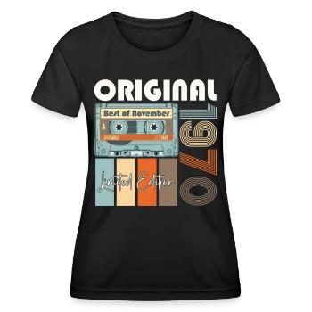 Novembre né en 1970 52e cadeau d'anniversaire - T-shirt sport Femme - noir - Devant - AI Model Female 172 light (172cm)
