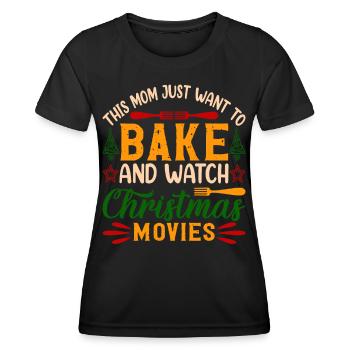 Mère cuisinière de Noël - T-shirt sport Femme - noir - Devant - AI Model Female 172 light (172cm)
