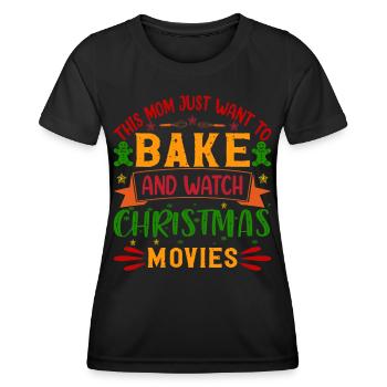 Mère cuisinière de Noël - T-shirt sport Femme - noir - Devant - AI Model Female 172 light (172cm)
