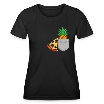 Pizza Pineapple - Women's Functional T-Shirt - black - Front - AI Model Female 172 light (172cm)