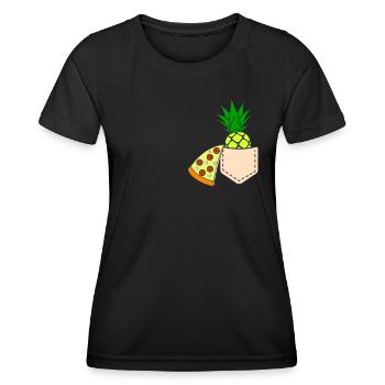 Pizza Ananas - T-shirt sport Femme - noir - Devant - AI Model Female 172 light (172cm)