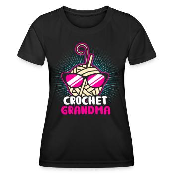 Stricken Grossmutter - Frauen Funktions-T-Shirt - Schwarz - Vorne - AI Model Female 172 light (172cm)