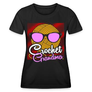 Stricken Grossmutter - Frauen Funktions-T-Shirt - Schwarz - Vorne - AI Model Female 172 light (172cm)