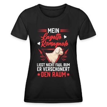Lagotto Romagnolo liegt nicht rum Trüffelhund - Frauen Funktions-T-Shirt - Schwarz - Vorne - AI Model Female 172 light (172cm)