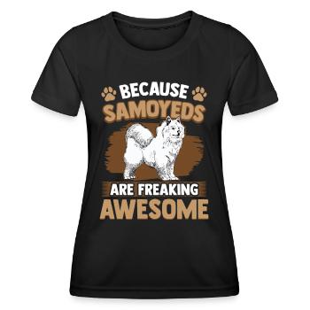 Samojede sind fantastisch Samojedenspitz - Frauen Funktions-T-Shirt - Schwarz - Vorne - AI Model Female 172 light (172cm)