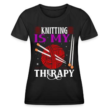Lustiges Stricken - Frauen Funktions-T-Shirt - Schwarz - Vorne - AI Model Female 172 light (172cm)