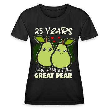 25 ans de mariage marié - T-shirt sport Femme - noir - Devant - AI Model Female 172 light (172cm)