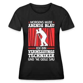 Ich bin Vermessungstechniker Vermesser - Frauen Funktions-T-Shirt - Schwarz - Vorne - AI Model Female 172 light (172cm)
