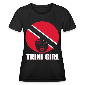 Fille de Trinité-et-Tobago - T-shirt sport Femme - noir - Devant - AI Model Female 172 light (172cm)