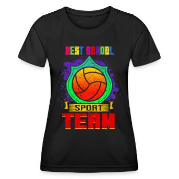 Équipe sportive de l’école de volleyball - T-shirt sport Femme - noir - Devant - AI Model Female 172 light (172cm)
