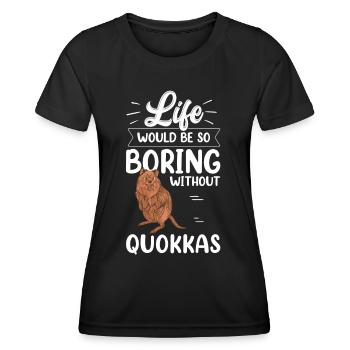 Quokka forant sans quokka marsupial - T-shirt sport Femme - noir - Devant - AI Model Female 172 light (172cm)