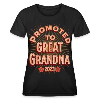 Grand-mère 2023 future grand-mère - T-shirt sport Femme - noir - Devant - AI Model Female 172 light (172cm)