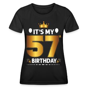 57 Geburtstag 57 Jahre Happy Birthday - Frauen Funktions-T-Shirt - Schwarz - Vorne - AI Model Female 172 light (172cm)
