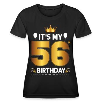 56 Geburtstag 56 Jahre Alt - Frauen Funktions-T-Shirt - Schwarz - Vorne - AI Model Female 172 light (172cm)