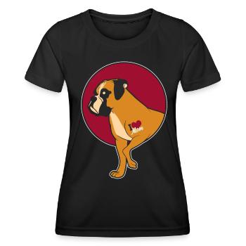 Boxer chien aime le chien - T-shirt sport Femme - noir - Devant - AI Model Female 172 light (172cm)