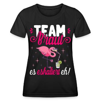 Team Braut JGA Frauen T-Shirt Polterabend Poltern - Frauen Funktions-T-Shirt - Schwarz - Vorne - AI Model Female 172 light (172cm)
