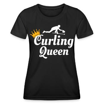 Stone Curling Queen Winter Ice Sport Curler Funny - Frauen Funktions-T-Shirt - Schwarz - Vorne - AI Model Female 172 light (172cm)