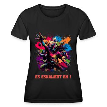 Lustiges T-Shirt für Festival, Party, feiern, Spaß - Frauen Funktions-T-Shirt - Schwarz - Vorne - AI Model Female 172 light (172cm)