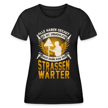 Straßenwärter unmöglich Straßenbauer - Frauen Funktions-T-Shirt - Schwarz - Vorne - AI Model Female 172 light (172cm)