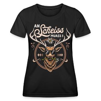 Trachtenshirt Herren Trachten T-Shirt Grantler - Frauen Funktions-T-Shirt - Schwarz - Vorne - AI Model Female 172 light (172cm)