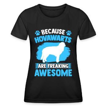 Hovawart ist fantastisch derber Bauernhund - Frauen Funktions-T-Shirt - Schwarz - Vorne - AI Model Female 172 light (172cm)