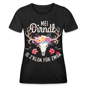 Ersatz Dirndl Schwangerschaft Umstandsdirndl Shirt - Frauen Funktions-T-Shirt - Schwarz - Vorne - AI Model Female 172 light (172cm)