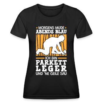 Ich bin Parkettleger Fliesenleger - Frauen Funktions-T-Shirt - Schwarz - Vorne - AI Model Female 172 light (172cm)