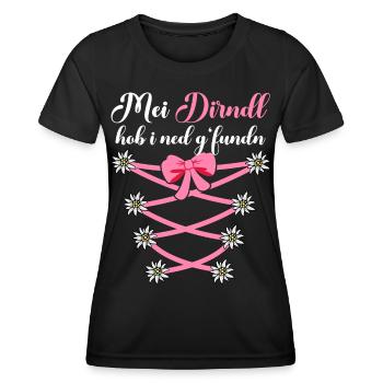Trachten T-Shirt Damen Trachtenshirt Dirndl Shirt - Frauen Funktions-T-Shirt - Schwarz - Vorne - AI Model Female 172 light (172cm)