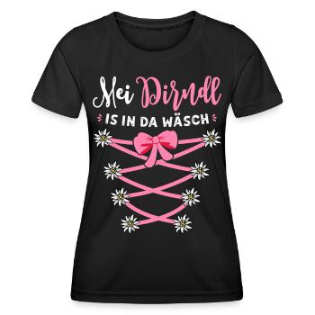 Trachtenshirt Damen Trachten T-Shirt Dirndl Ersatz - Frauen Funktions-T-Shirt - Schwarz - Vorne - AI Model Female 172 light (172cm)