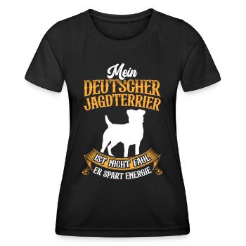 Mein Deutscher Jagdterrier ist nicht faul - Frauen Funktions-T-Shirt - Schwarz - Vorne - AI Model Female 172 light (172cm)