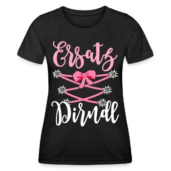 Trachtenshirt Damen Trachten T-Shirt Dirndl Ersatz - Frauen Funktions-T-Shirt - Schwarz - Vorne - AI Model Female 172 light (172cm)