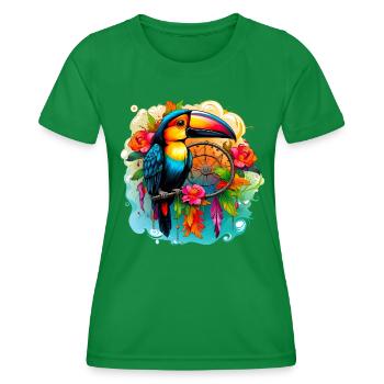 Traum Tukan - Frauen Funktions-T-Shirt - Kelly Green - Vorne - AI Model Female 172 dark (172cm)