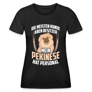 Mein Pekinese hat Personal Peking-Palasthund - Frauen Funktions-T-Shirt - Schwarz - Vorne - AI Model Female 172 light (172cm)