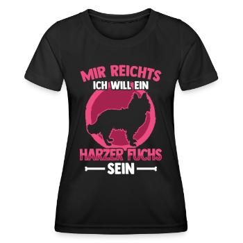 Will ein Harzer Fuchs sein Altdeutscher Hütehund - Frauen Funktions-T-Shirt - Schwarz - Vorne - AI Model Female 172 light (172cm)