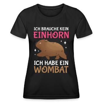 Ich habe ein Wombat Australien Beuteltier - Frauen Funktions-T-Shirt - Schwarz - Vorne - AI Model Female 172 light (172cm)