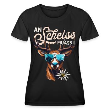 Trachten T-Shirt Herren Trachtenshirt Bayern Shirt - Frauen Funktions-T-Shirt - Schwarz - Vorne - AI Model Female 172 light (172cm)
