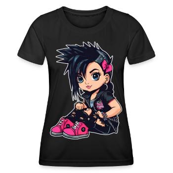 Cool Gothic Punk Girl - Women's Functional T-Shirt - black - Front - AI Model Female 172 light (172cm)