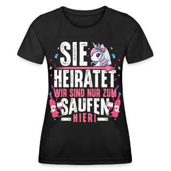 Junggesellinnenabschied T-Shirt JGA Frauen poltern - Frauen Funktions-T-Shirt - Schwarz - Vorne - AI Model Female 172 light (172cm)