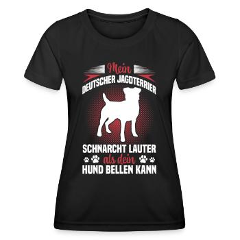 Le Terrier de chasse ronfle bruyamment Le Terrier de chasse allemand - T-shirt sport Femme - noir - Devant - AI Model Female 172 light (172cm)