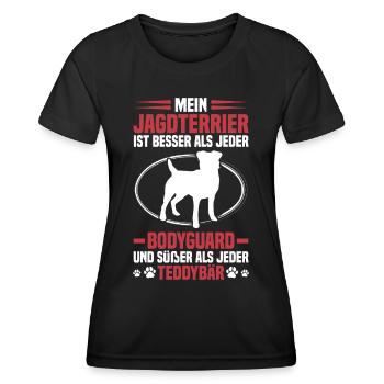 Hunting Terrier Me protège Terrier de chasse allemand - T-shirt sport Femme - noir - Devant - AI Model Female 172 light (172cm)