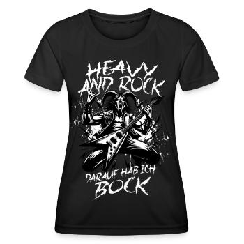 HEAVY AND ROCK DARAUF HAB ICH BOCK - Frauen Funktions-T-Shirt - Schwarz - Vorne - AI Model Female 172 light (172cm)