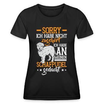 An Schafpudel gedacht Altdeutscher Hütehund - Frauen Funktions-T-Shirt - Schwarz - Vorne - AI Model Female 172 light (172cm)