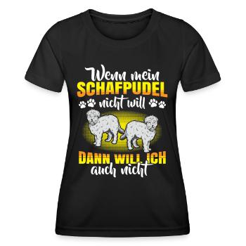 Schafpudel will nicht Altdeutscher Hütehund - Frauen Funktions-T-Shirt - Schwarz - Vorne - AI Model Female 172 light (172cm)