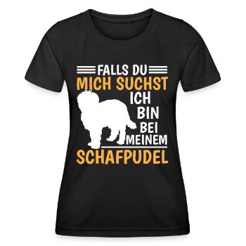 Bin bei meinem Schafpudel Altdeutscher Hütehund - Frauen Funktions-T-Shirt - Schwarz - Vorne - AI Model Female 172 light (172cm)